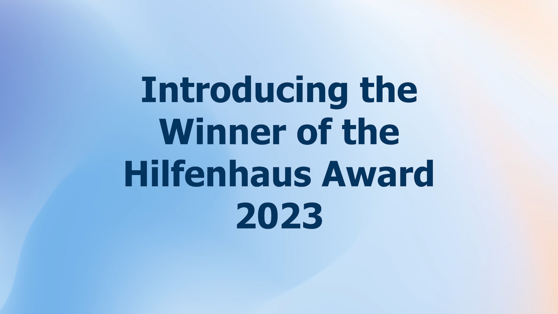 Thomas Kreil, Winner of the Hilfenaus Award