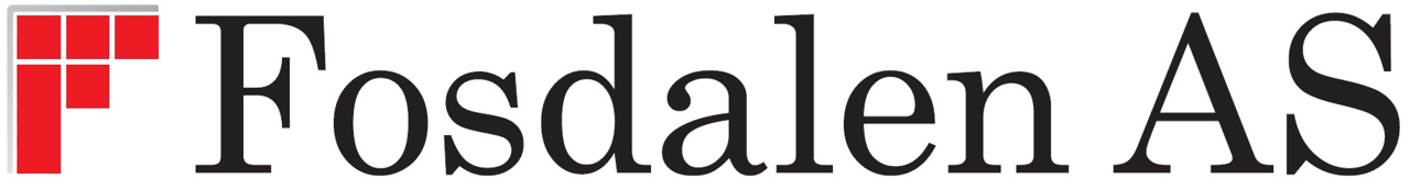 Fosdalen AS company logo with a red geometric design to the left of the text.
