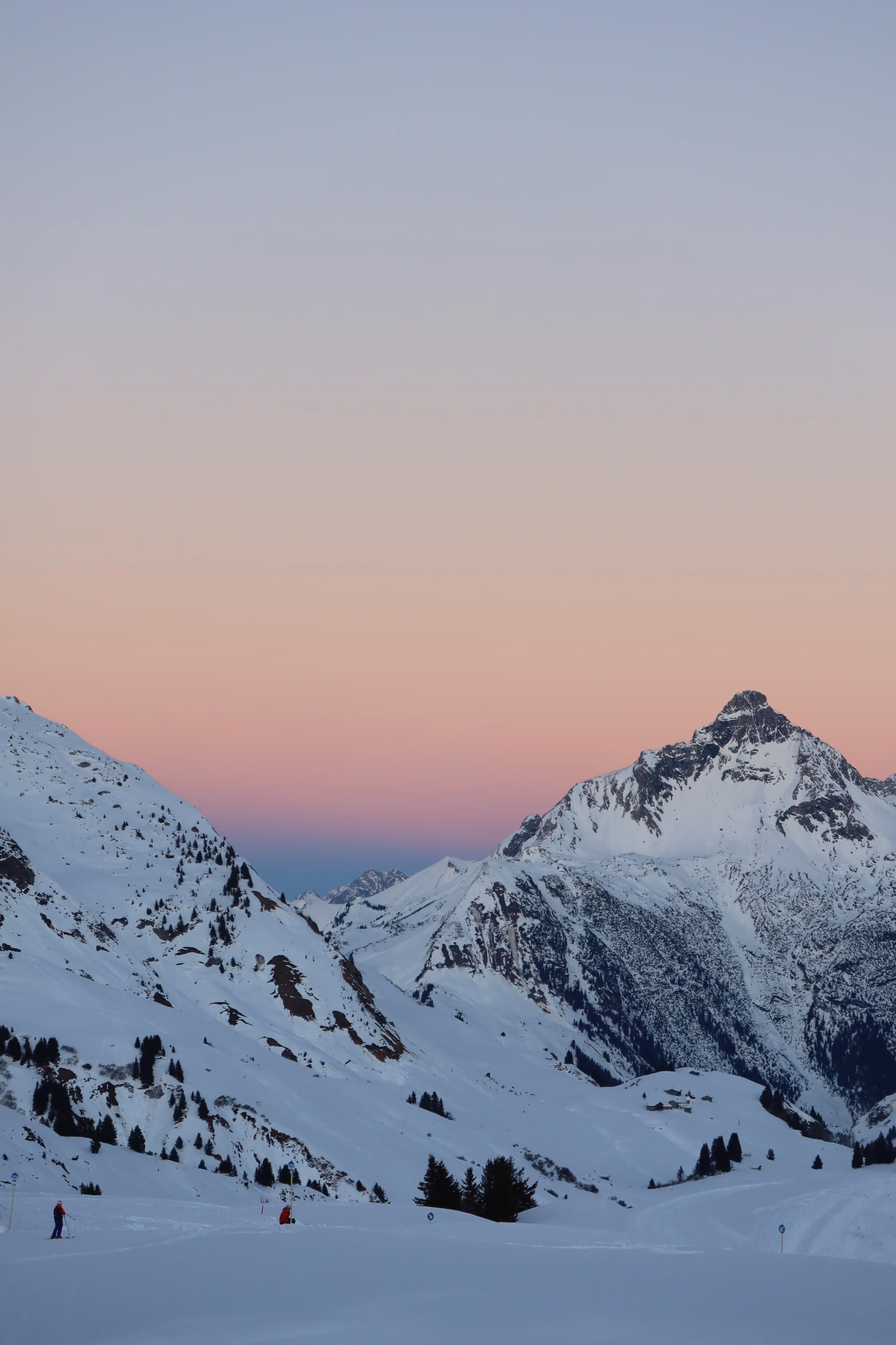 Alpine mountain landscape at sunset in Austria