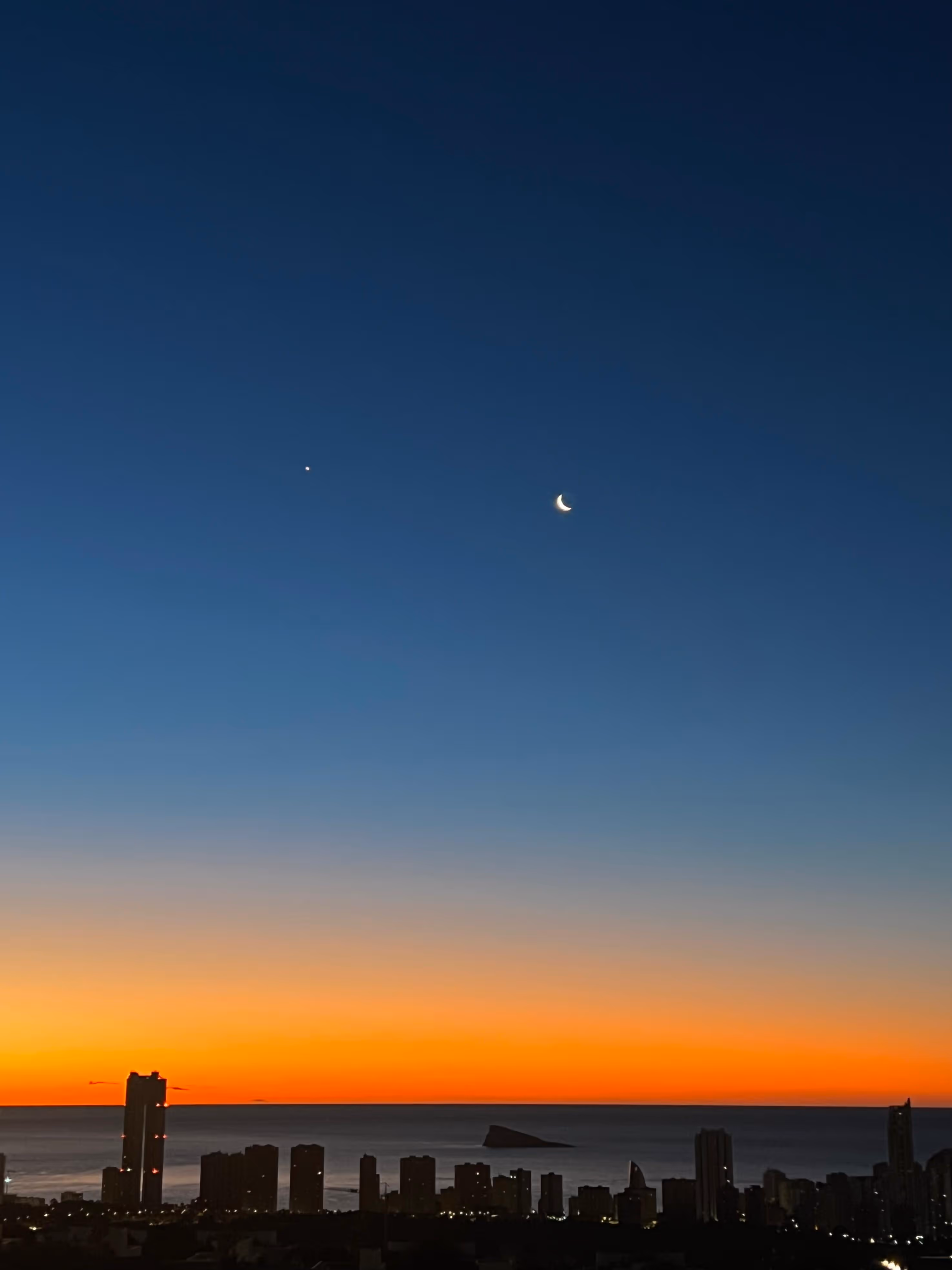 Sunset over the sea in Spain