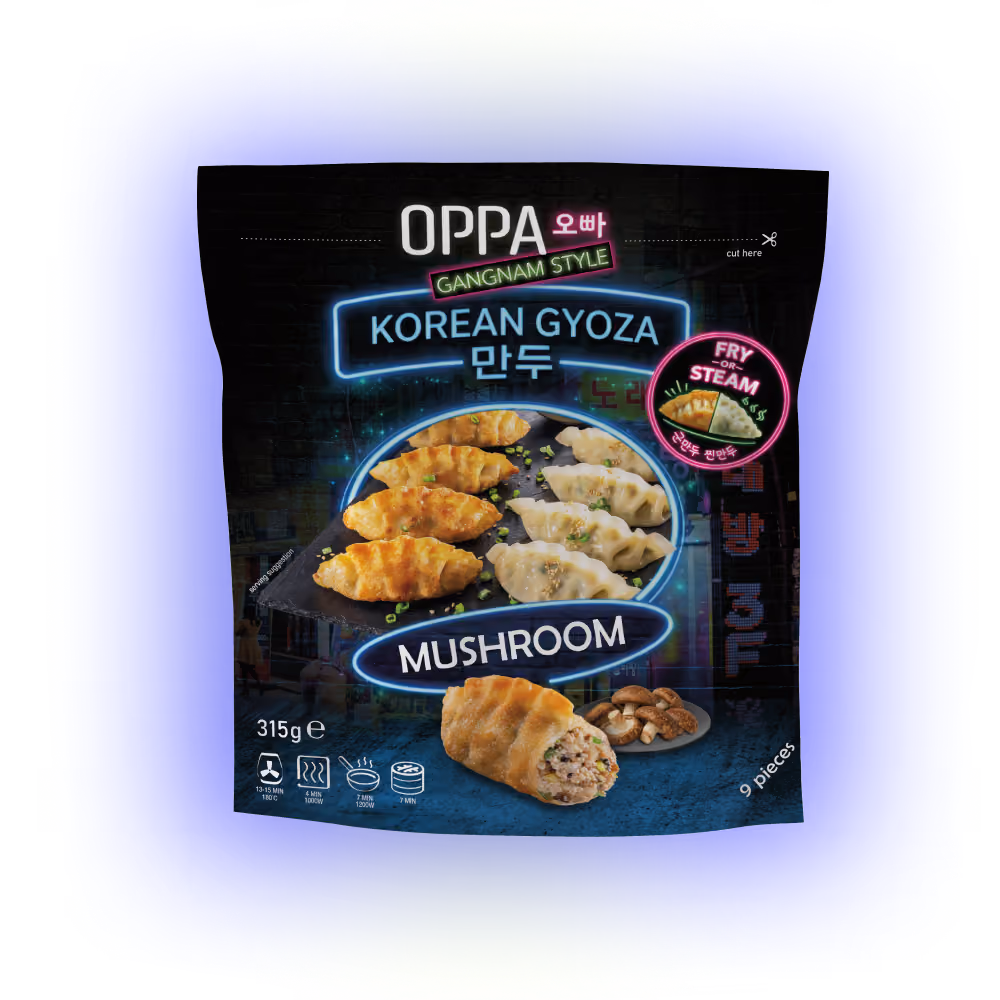 OPPA Korean Gyoza Mushroom product packaging