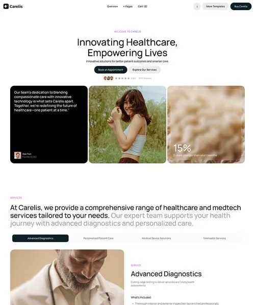 Healthcare and medtech Webflow Template