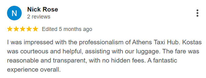 Google Review - Athens Taxi Hub