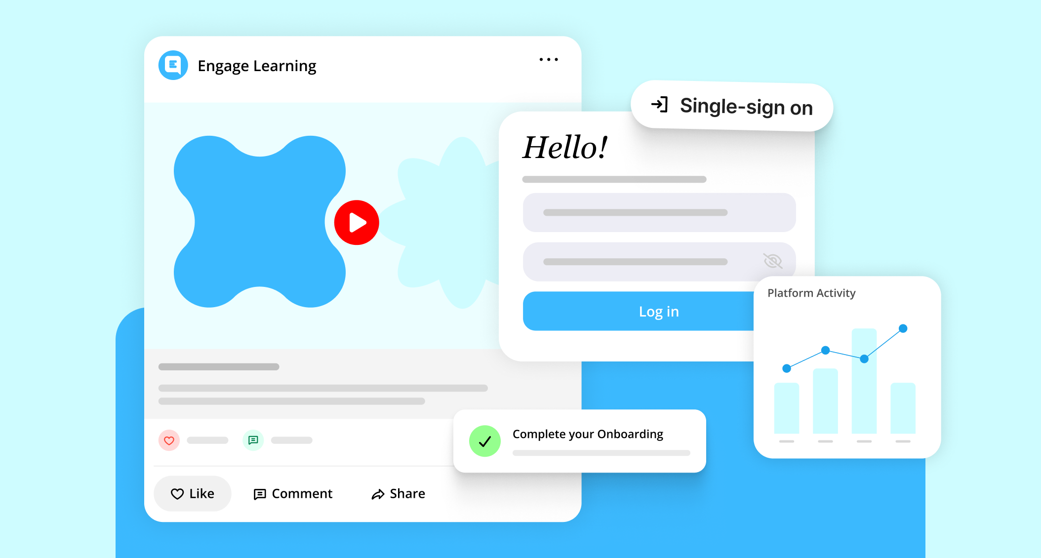 messages and social media post overlay
