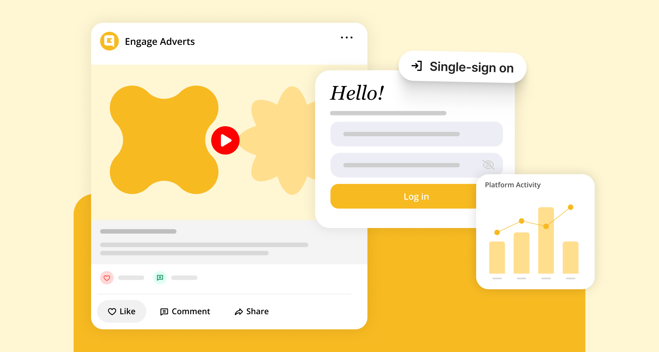 messages and social media post overlay