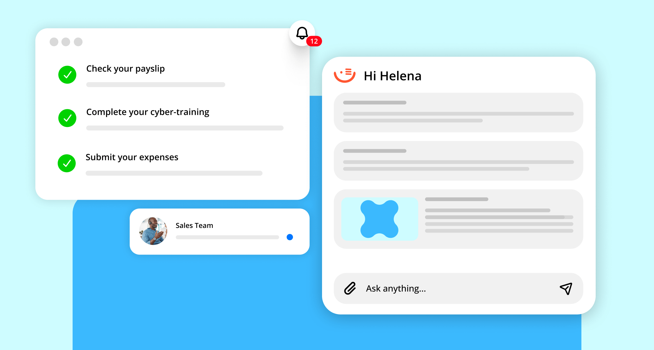 messages and social media post overlay