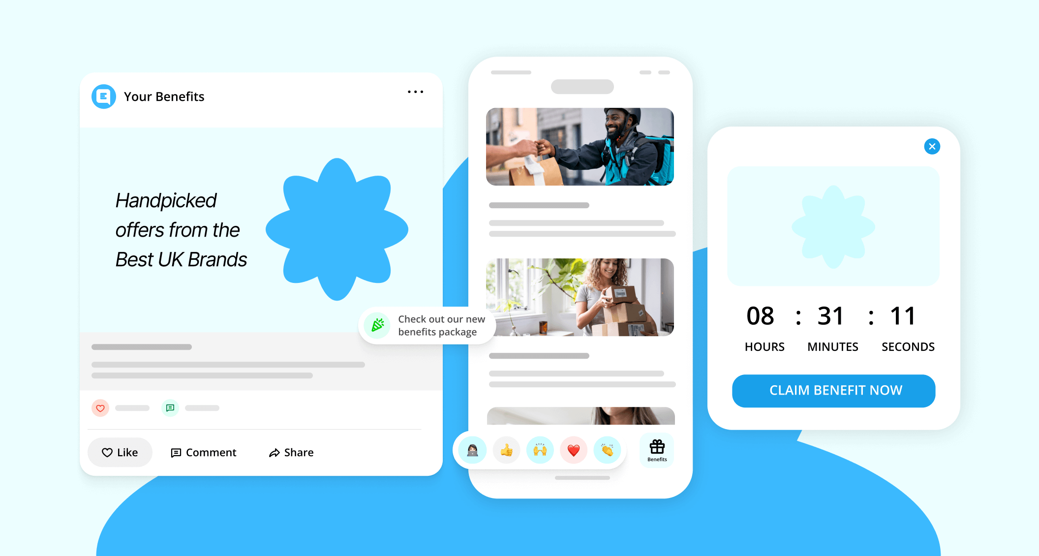 messages and social media post overlay