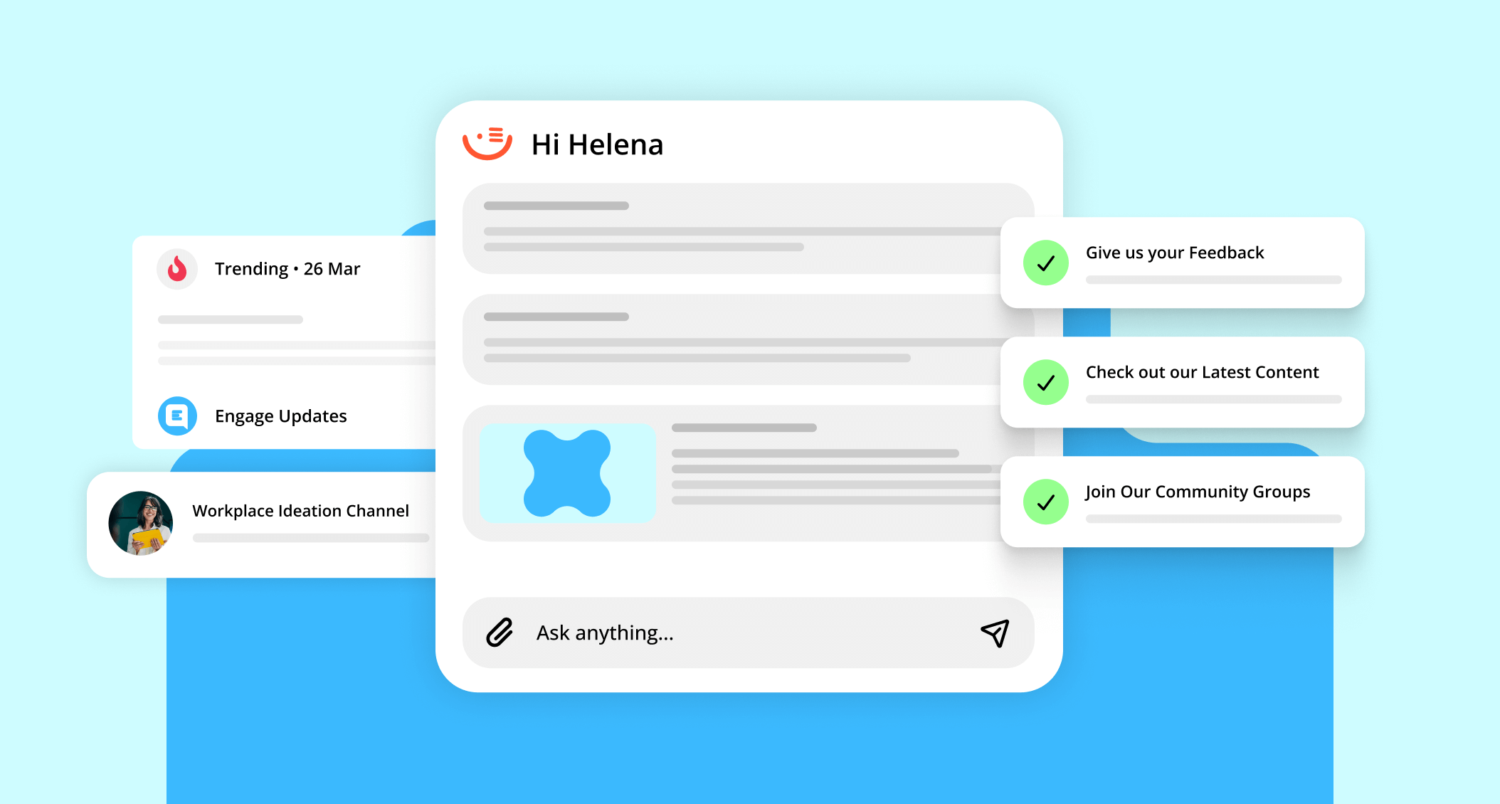 messages and social media post overlay