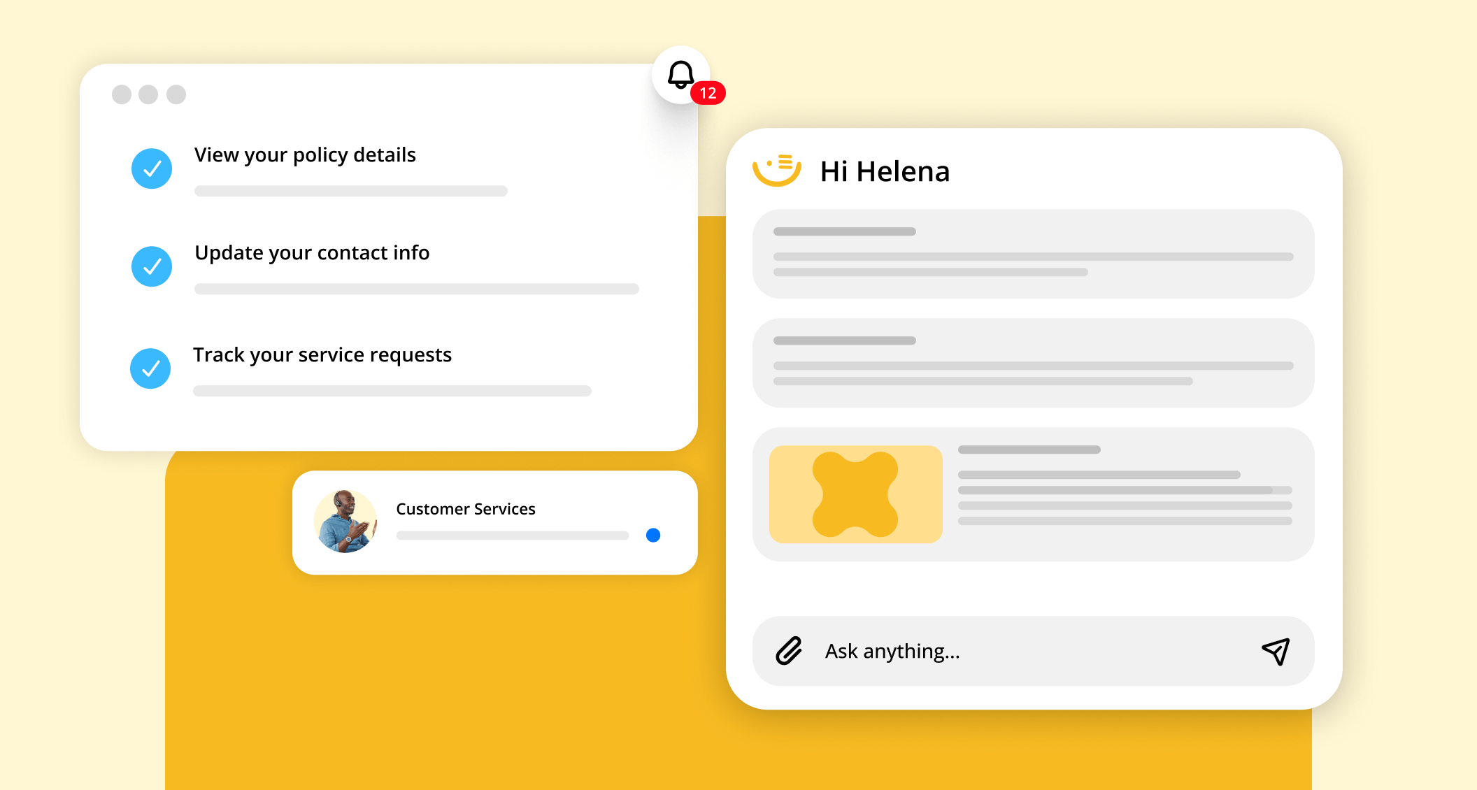 messages and social media post overlay