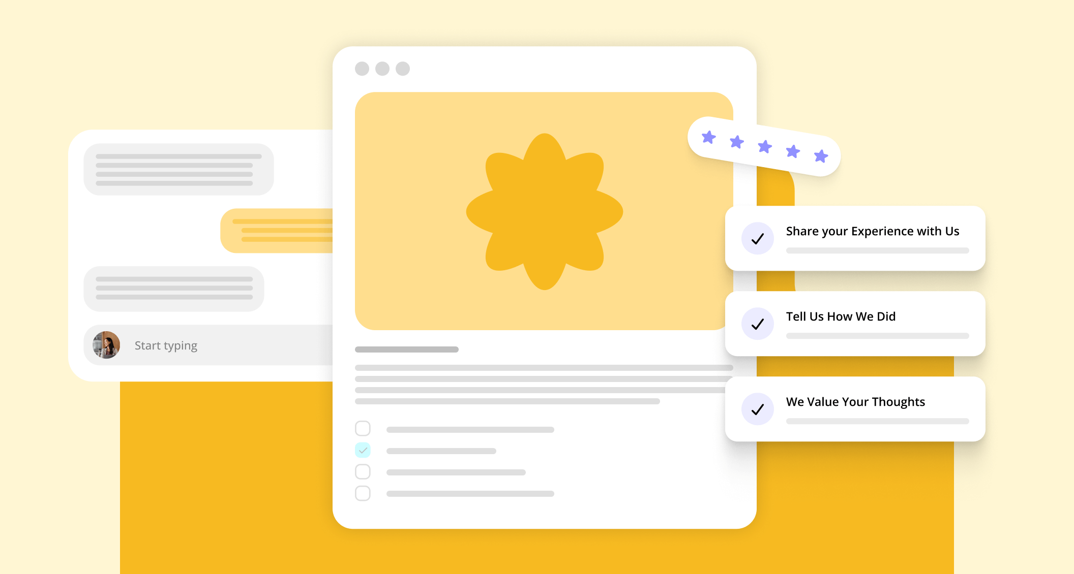 messages and social media post overlay
