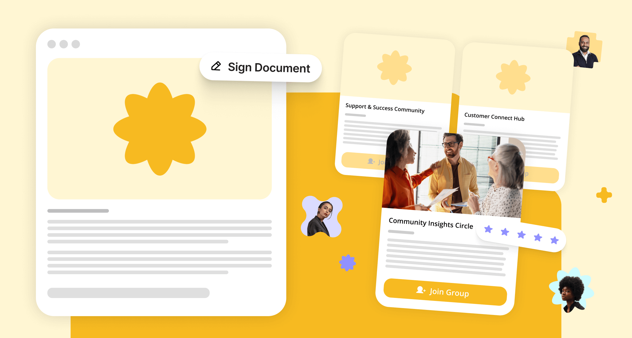 messages and social media post overlay
