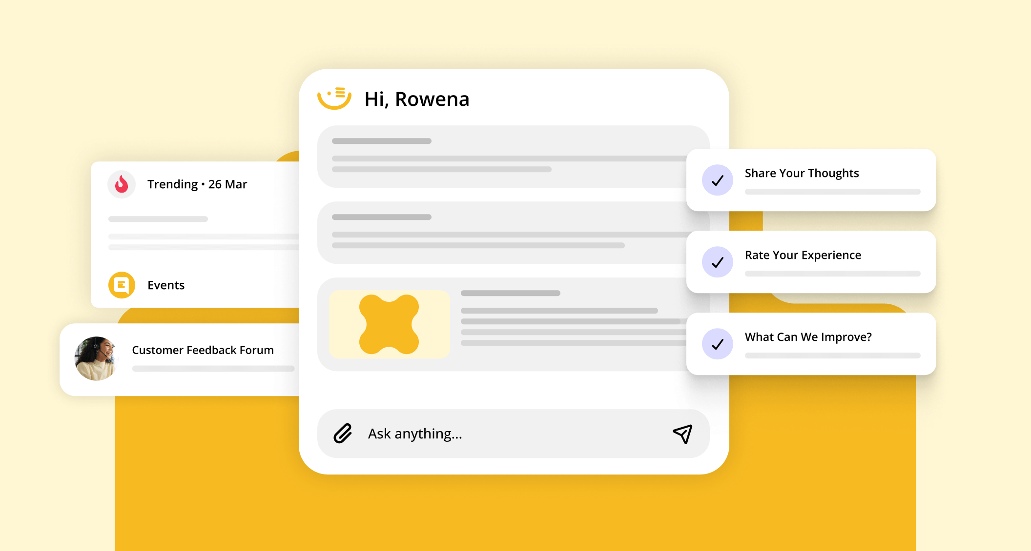 messages and social media post overlay