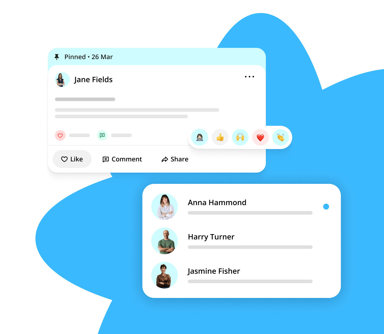 messages and social media post overlay
