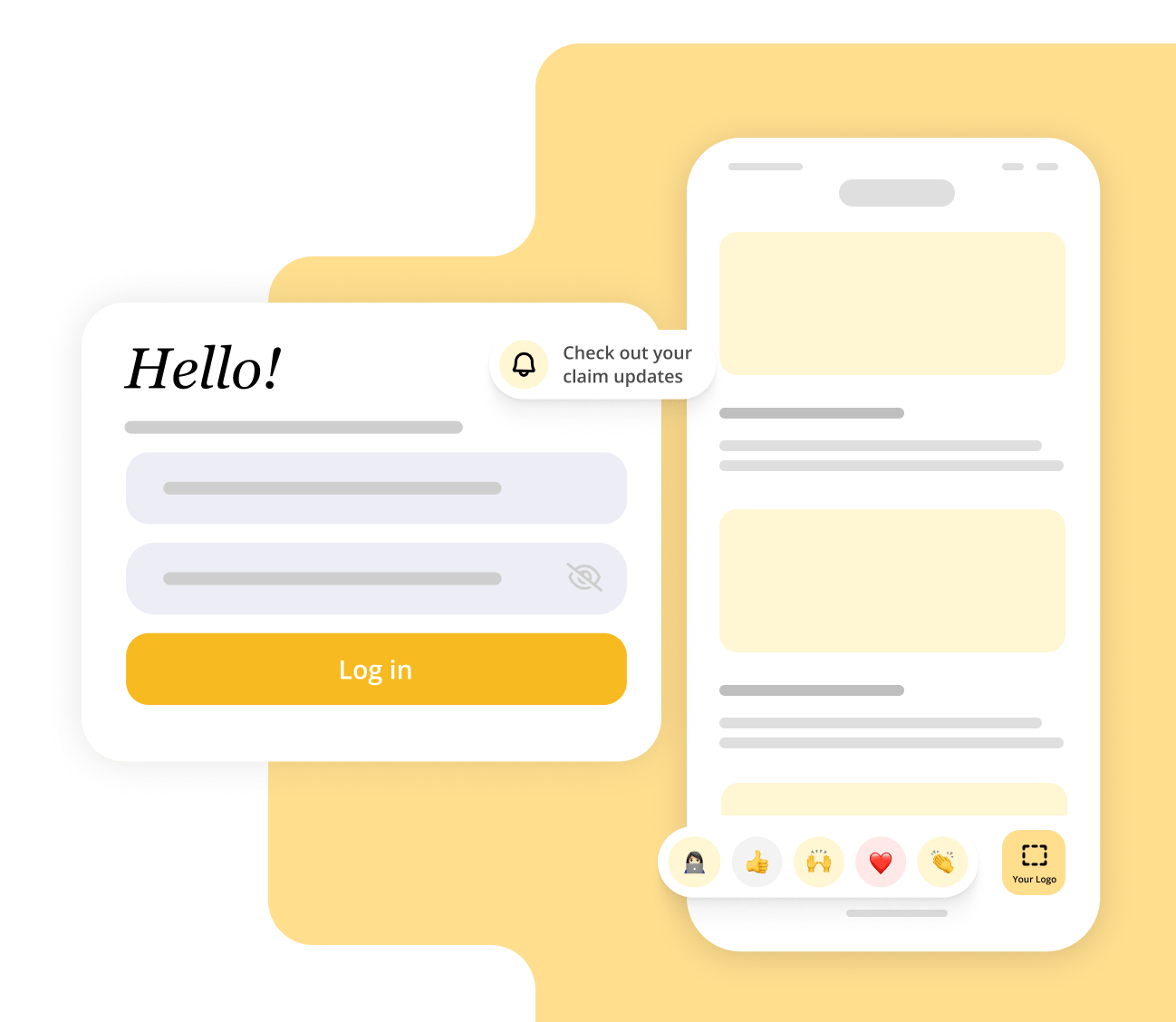 messages and social media post overlay