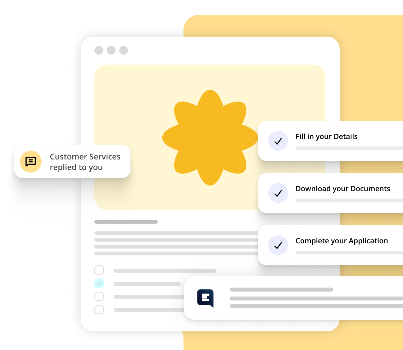 messages and social media post overlay