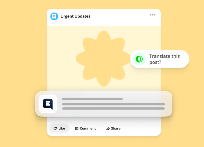 messages and social media post overlay
