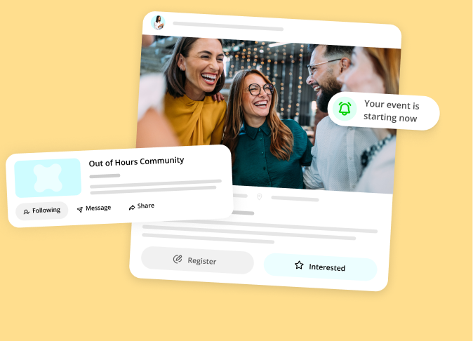 messages and social media post overlay