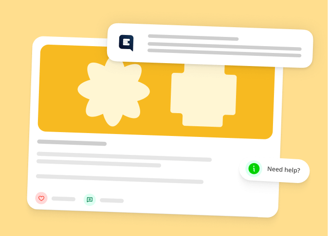 messages and social media post overlay