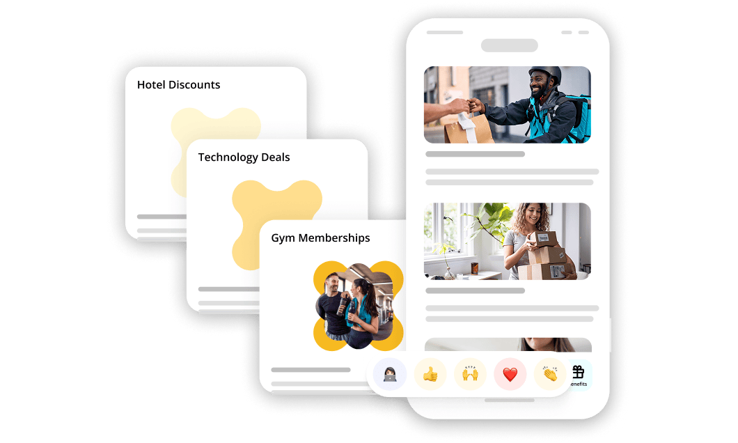 hero image. messages and social media post overlay