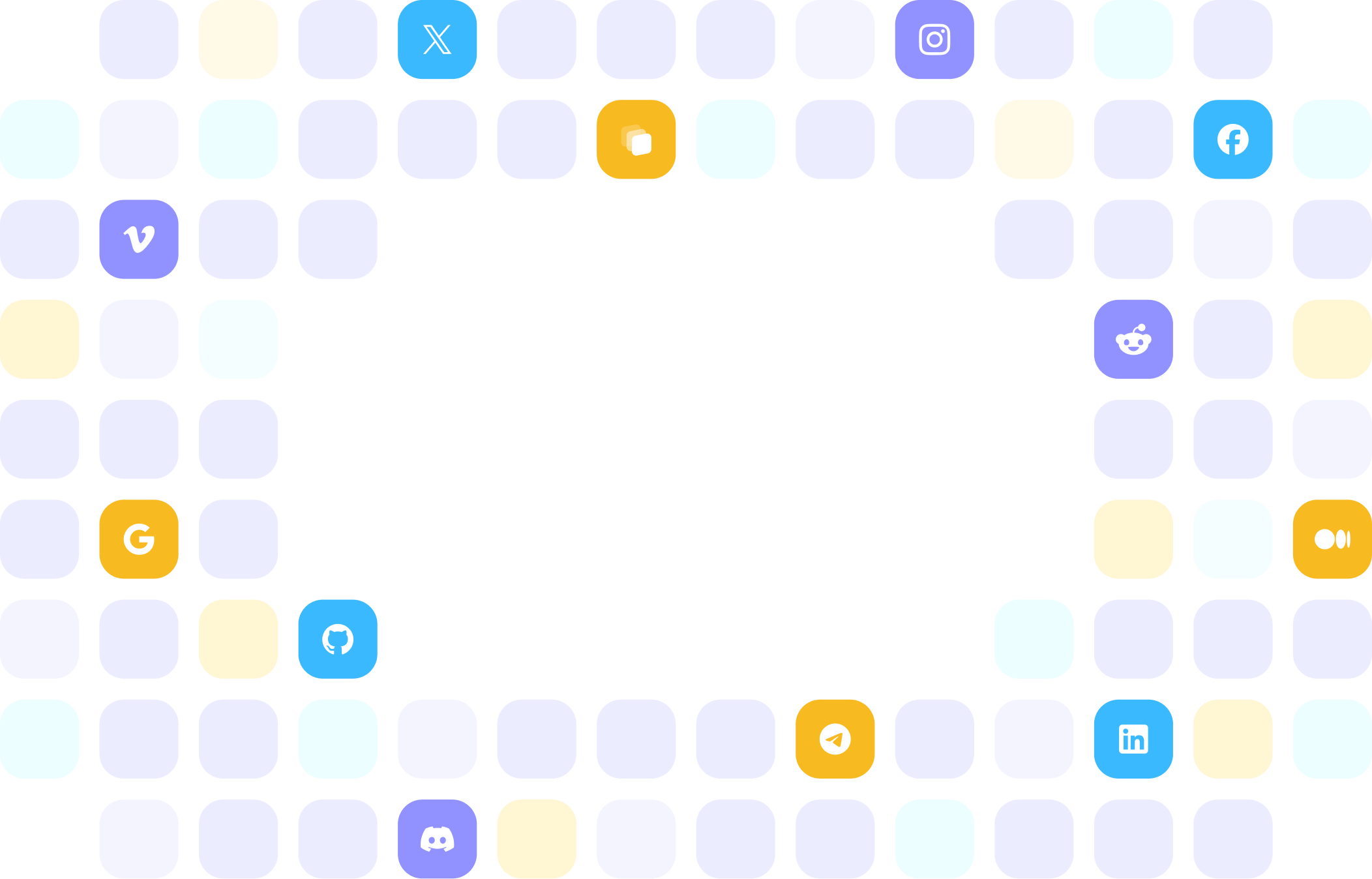 social media logos designed in a cirucular shape used as a border