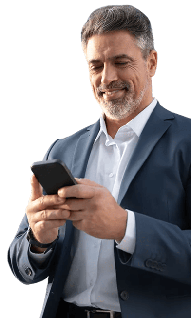 man looking at his phone