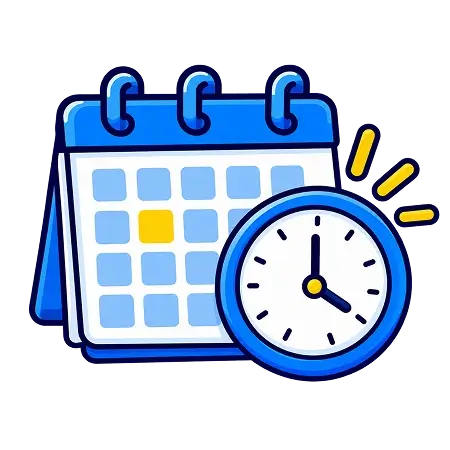 Calendar and clock for moving schedule