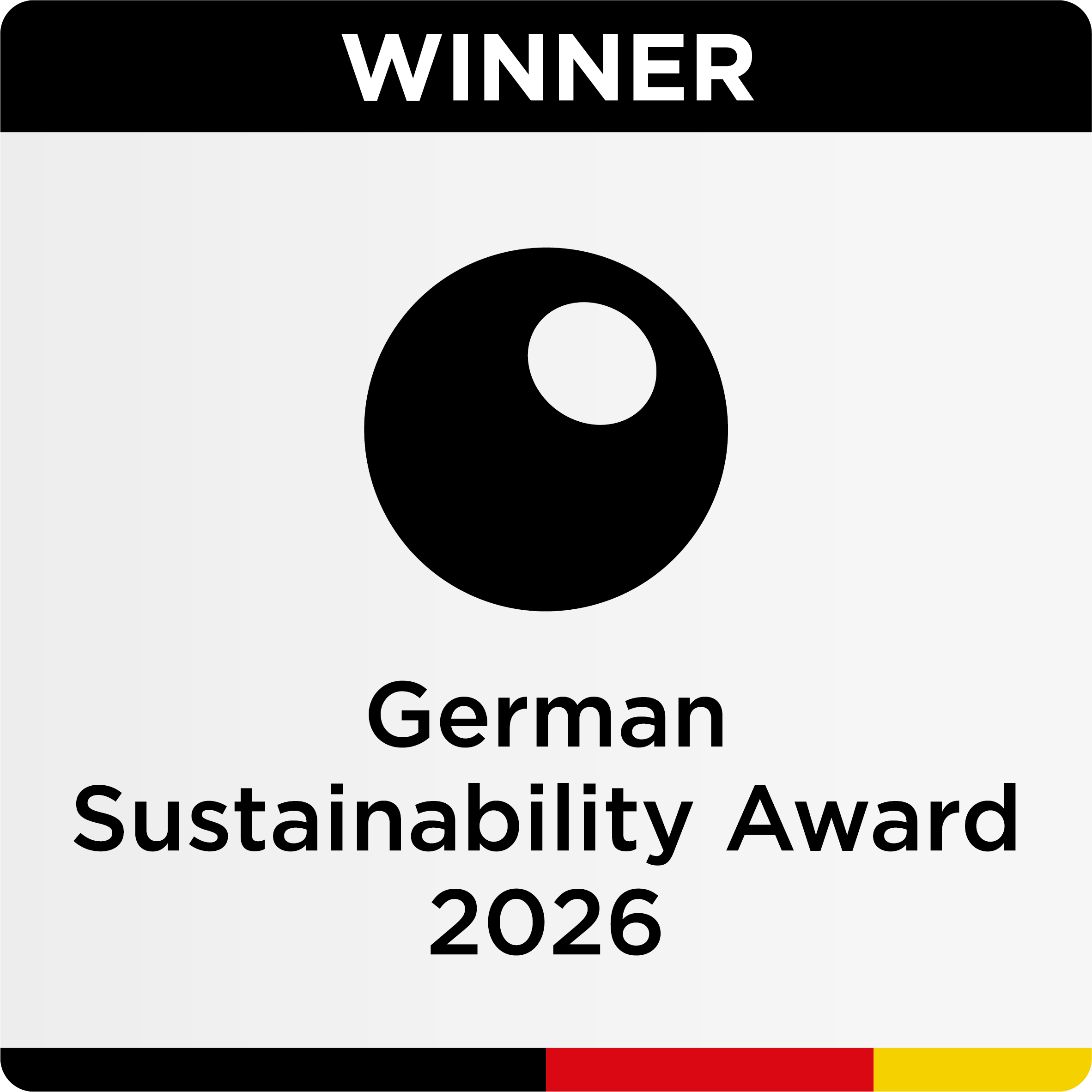Deutscher Nachhaltigkeitspreis 2026 Logo. German Sustainability Award 2026 logo.