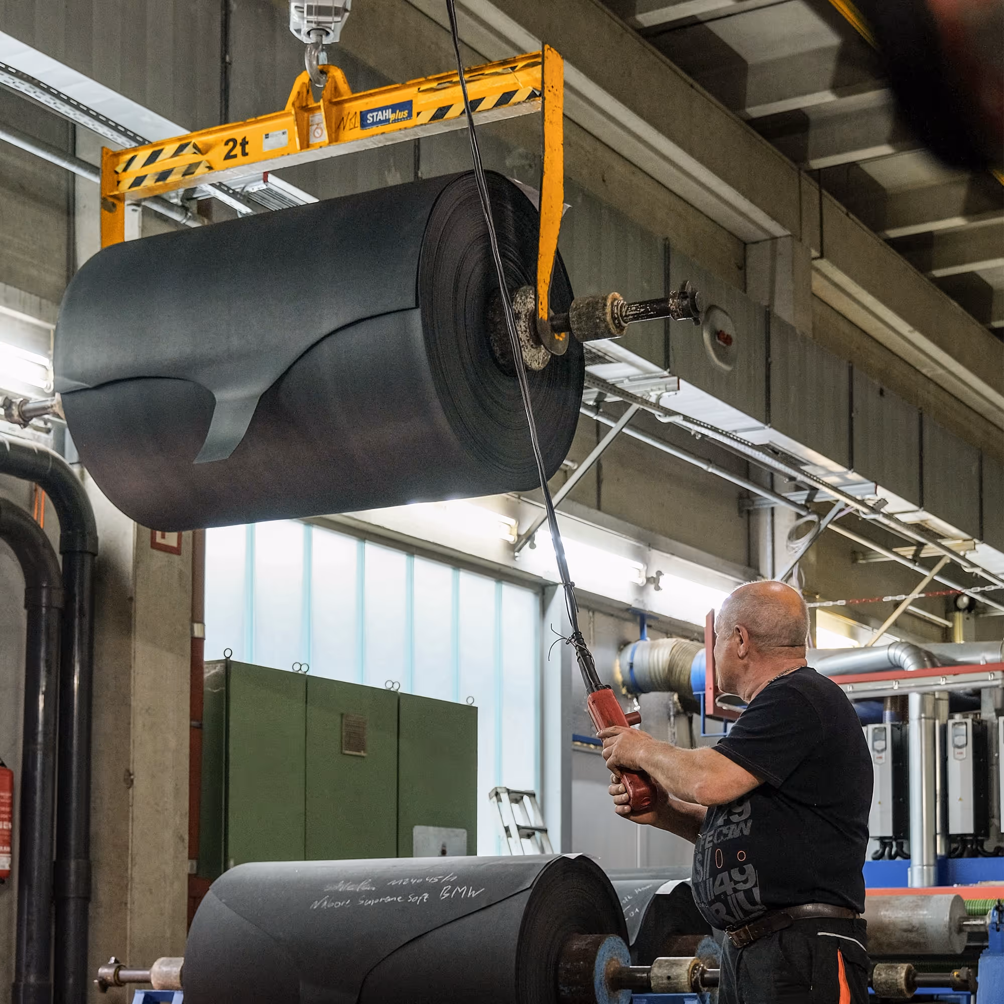 Leder Recycling Rollenware im Werk