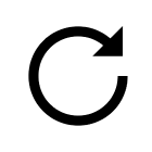 Black circular refresh arrow icon with a clockwise direction and three arrowheads.
