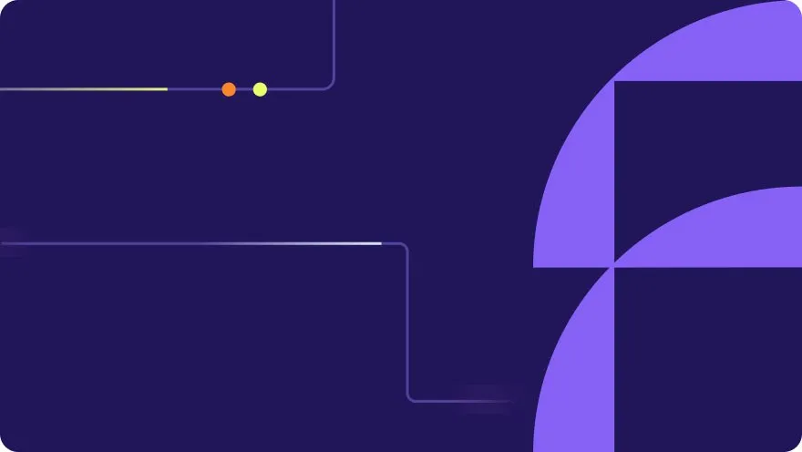 Dark purple branded graphic with Focused Labs logo and abstract geometric shapes