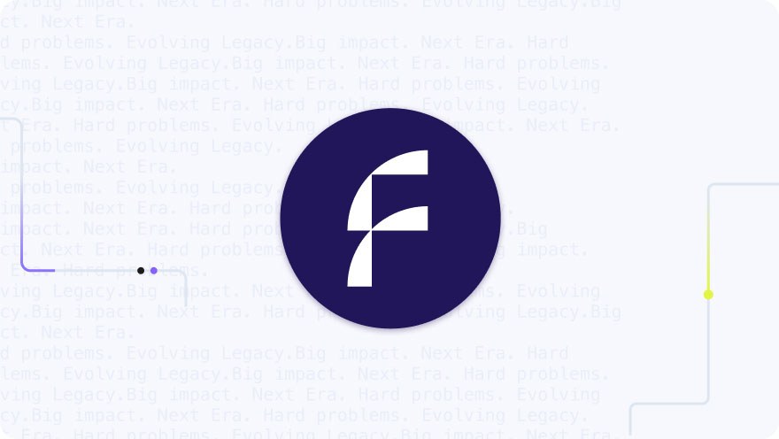 Focused Labs logo with repeating tagline text: Big impact, Hard problems, Evolving Legacy, Next Era