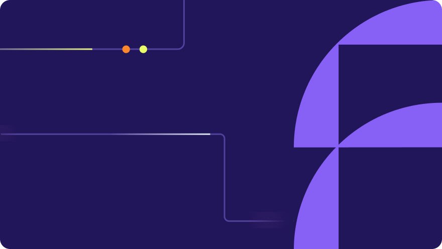 Dark purple branded graphic with Focused Labs logo and abstract geometric shapes