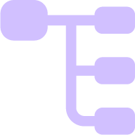 Stylized purple target icon followed by a horizontal purple line extending to the right.