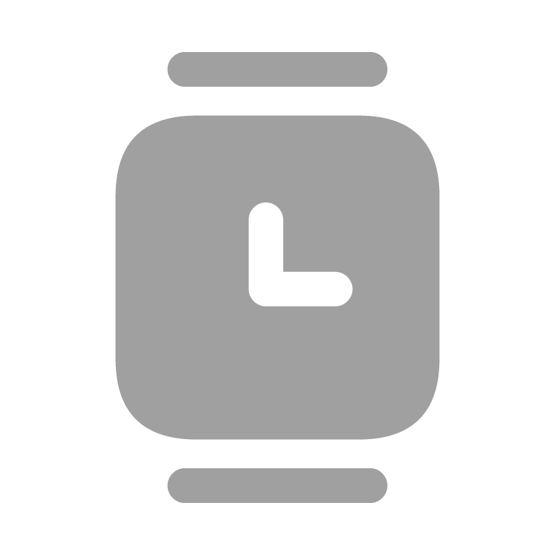 Icon of a wristwatch with a clock face showing 3 o'clock.