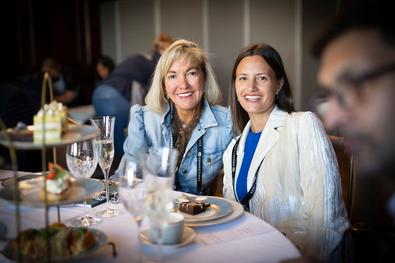 Corporate event setup at Manchester Hall with period architectural features