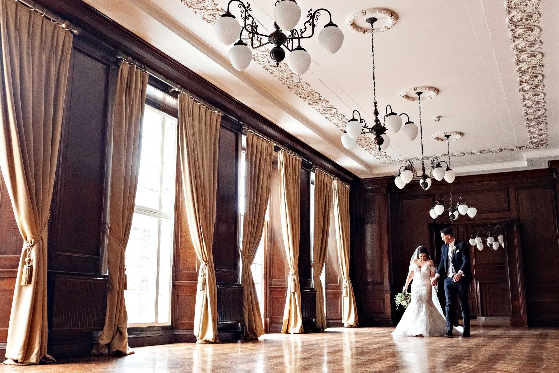 Chloe and Andrew's wedding reception in the Gallery