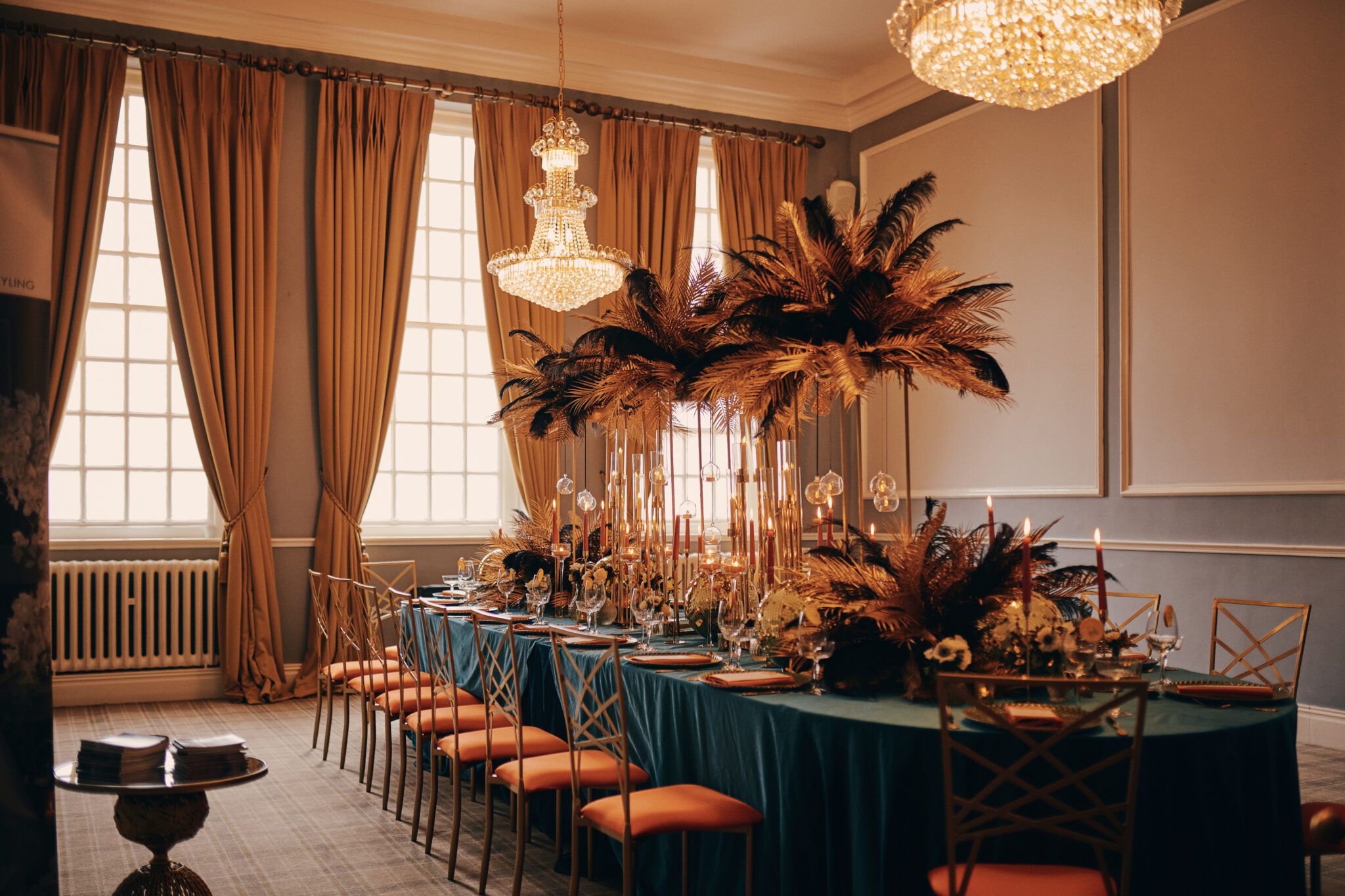 Elegant Lounge space at Manchester Hall with natural light and historic features