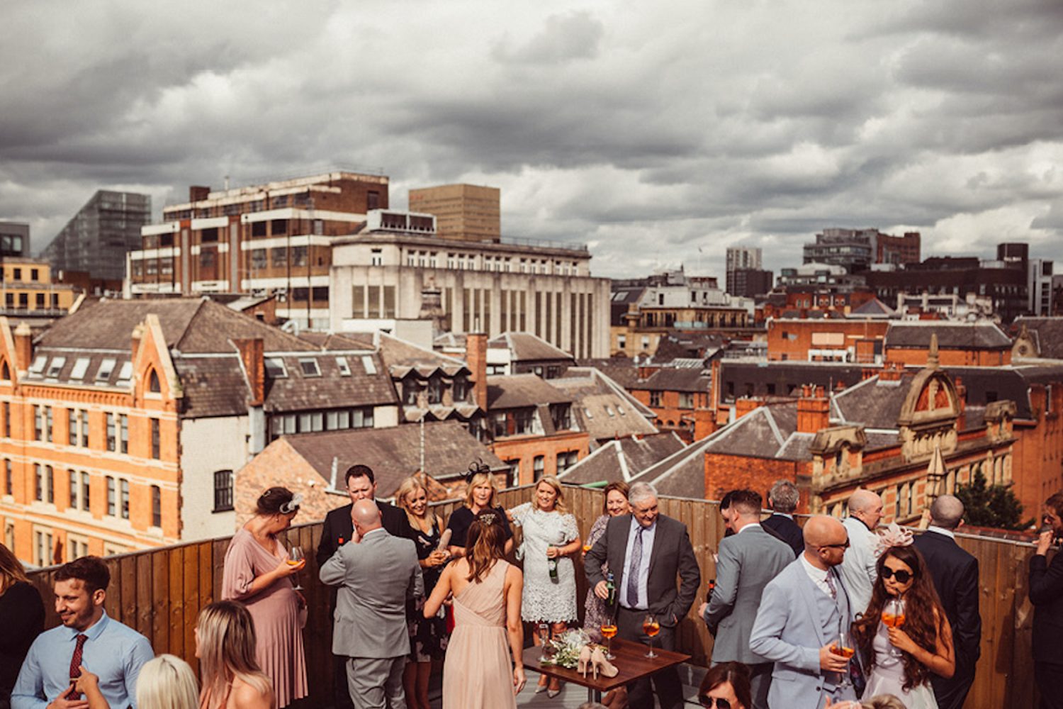 Modern rooftop event space at Manchester Hall with outdoor terrace and city views