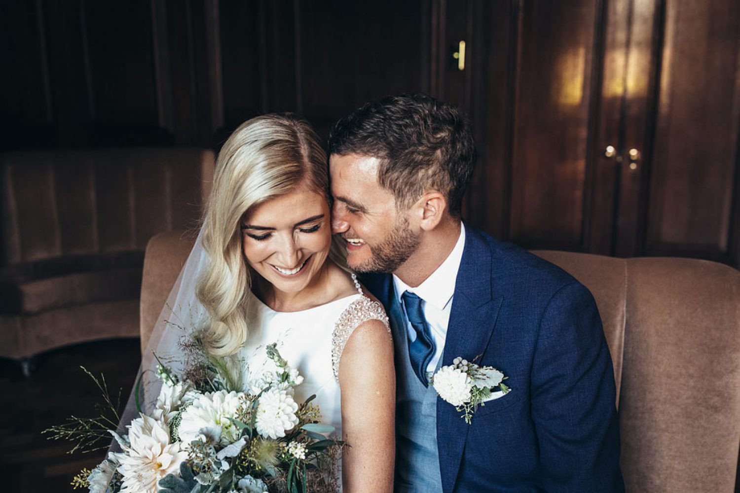 Manchester Hall Club Room set up for private event with historic architectural details