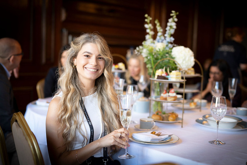 Corporate conference setup in Manchester Hall's historic ballroom