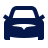 Ícone de um carro elétrico azul visto de frente.