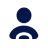 Ícone de perfil de usuário azul escuro.