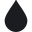 Blue water droplet silhouette on transparent background.