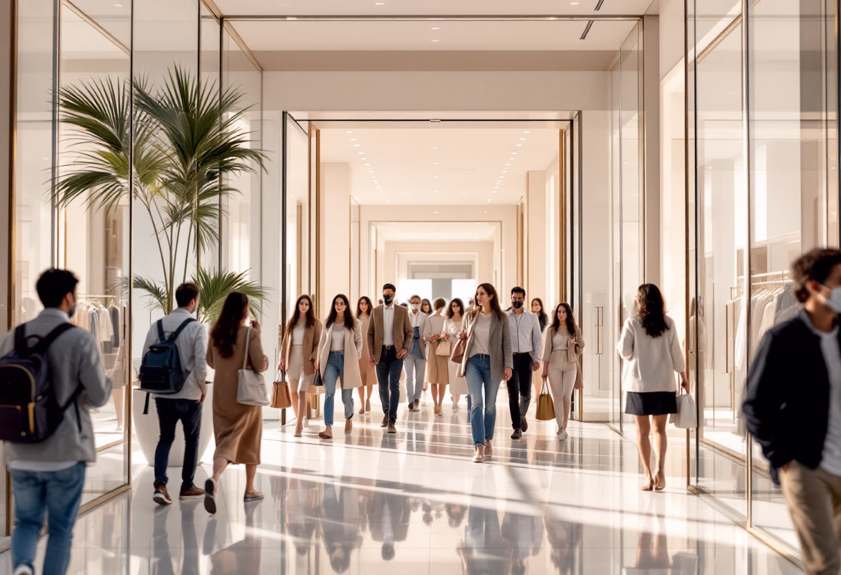 image of bustling department store entryway