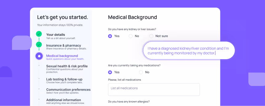 Complete your online PrEP screening