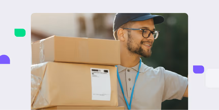 Receive your PrEP discreetly - delivery guy with a couple of boxes in his hand