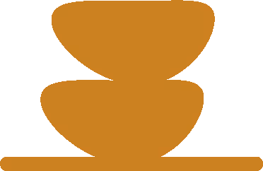 Dvoustohé hnědé mísy na podstavci.