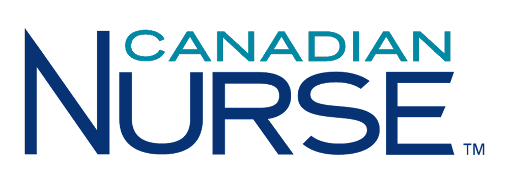 Canadian Nurse logo with 'CANADIAN' in teal and 'NURSE' in dark blue uppercase letters.