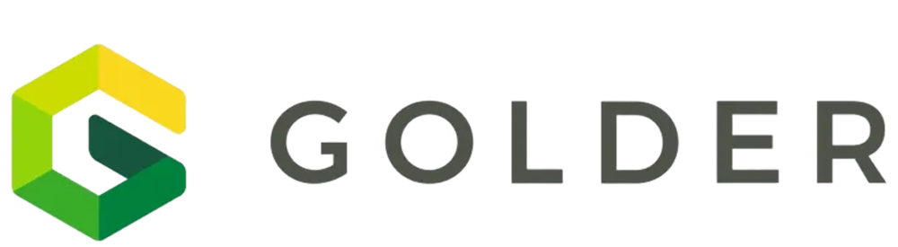 Stylized geometric G logo composed of green and yellow shades next to the word GOLDER in gray uppercase letters.