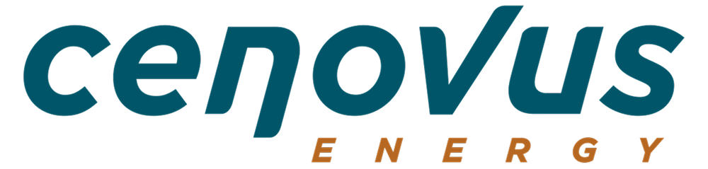 Cenovus Energy logo text in dark teal and orange.